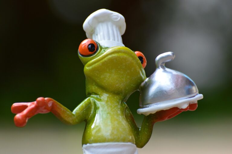 frog carrying a dish